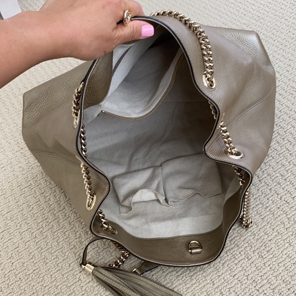 Gucci Bronze Metallic Leather Tote - Picture 7 of 16